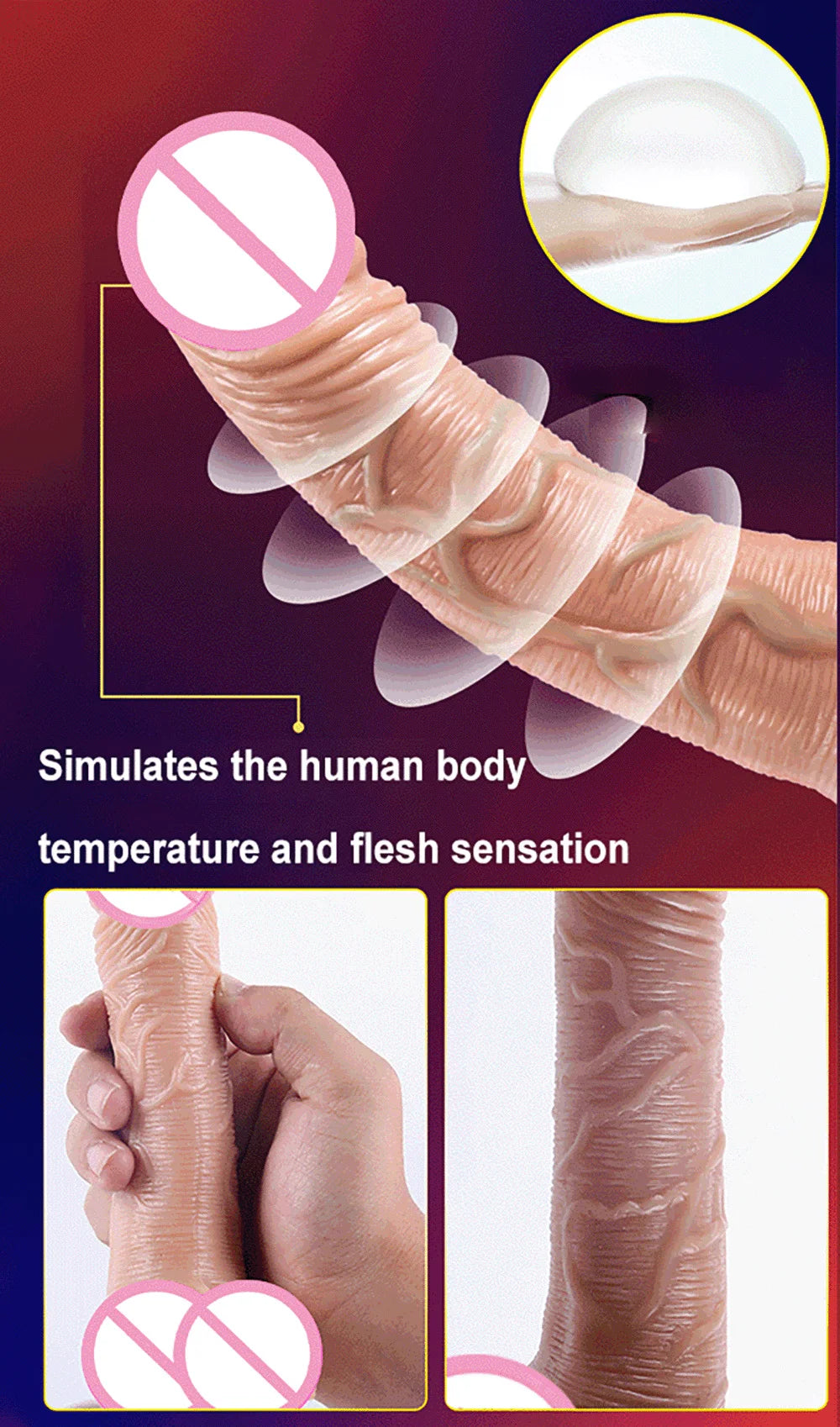 Telescopic Heating Dildo Vibrators Sex Toys For Women G-spot Massage Huge Realistic Penis Vibrator Female Masturbator Sex Shop