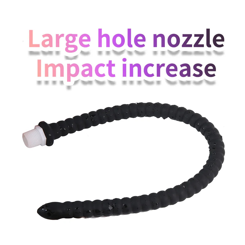 Long Anal Plug Washing Tube Douche Silicone Enema Deep Butt Plug Cleaning Anal Head/Shower /Cleane Nozzle Tip Faucet Attachment