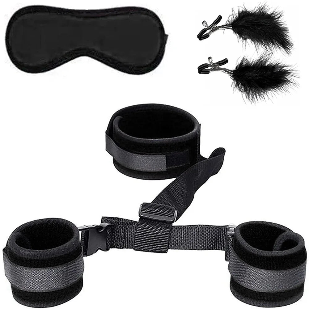 BDSM Bondage Set Adult Game Restraint Handcuff Neck Collar Wrist Mouth Gag Strap Fetish Slave Erotic Chastity Sex Toys for Woman