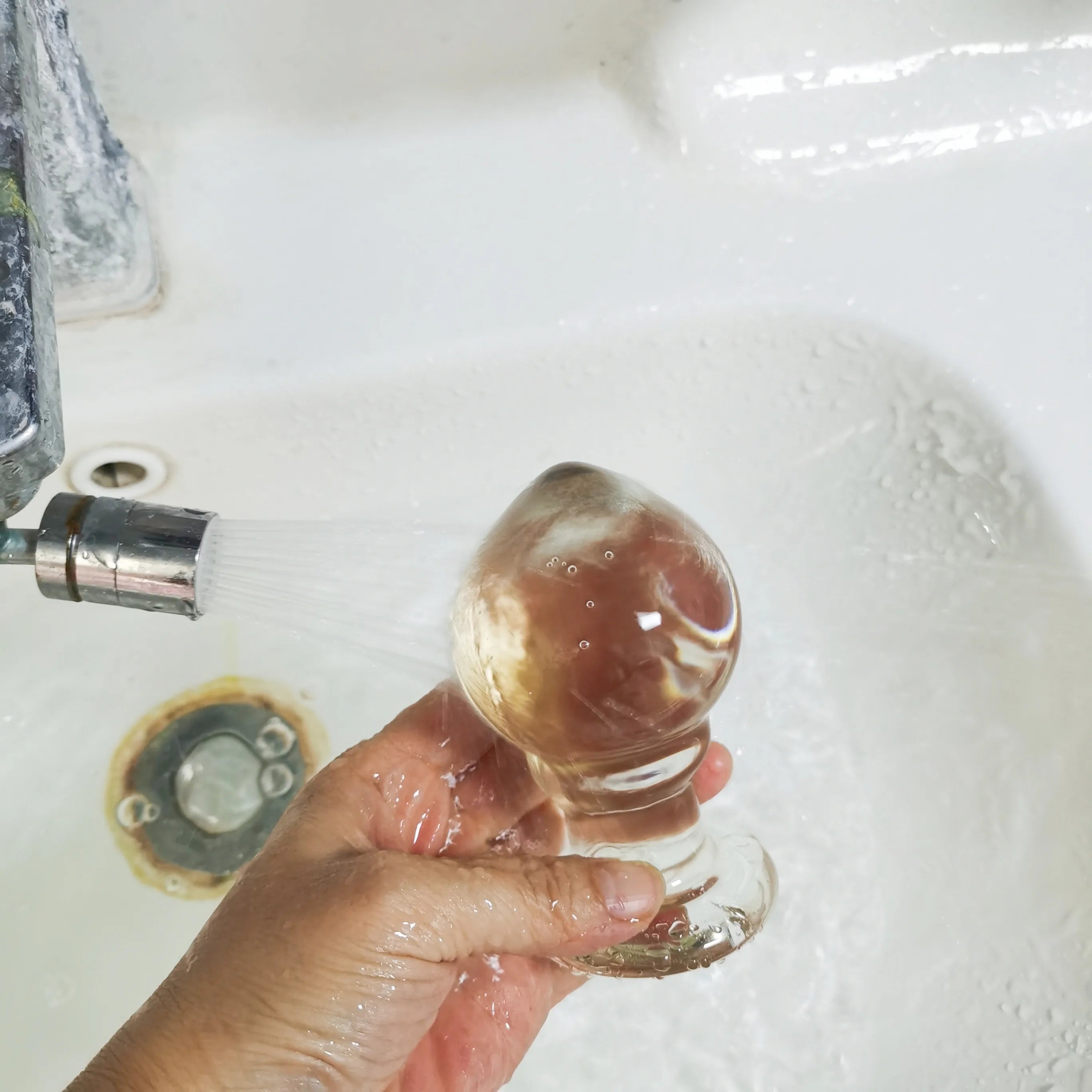 VaHppy Anal Plugs 400g 6.2*11.5cm Glass Enlarged Anal Training Anal Masturbation Transparent Smooth Protective Skin Sex Toys