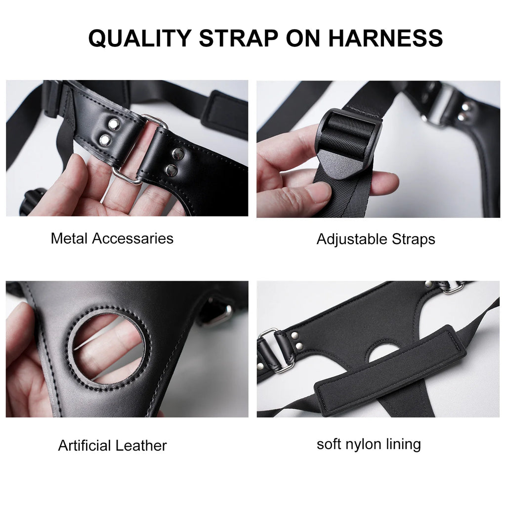 GAIWU 6 Inch & 4 Inch Strap On Double Sided Dildo 10 Strong Vibrating Anal Clitoral G Spot Vibrator Pegging & Lesbian Sex Toys