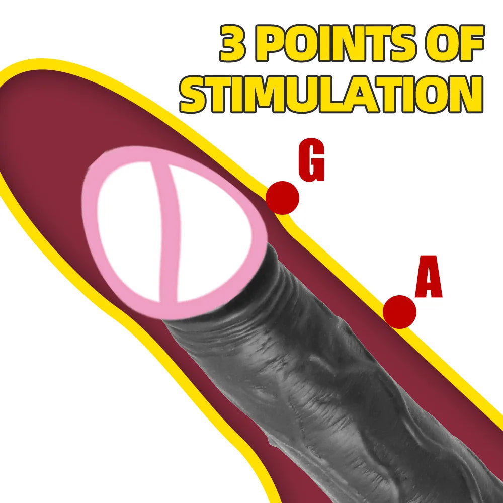 Realistic Dildo Vibrators Penis Vagina Adult Sex Toys Powerful for Women Telescopic Vibrating Heating Vibrator Anal Masturbator