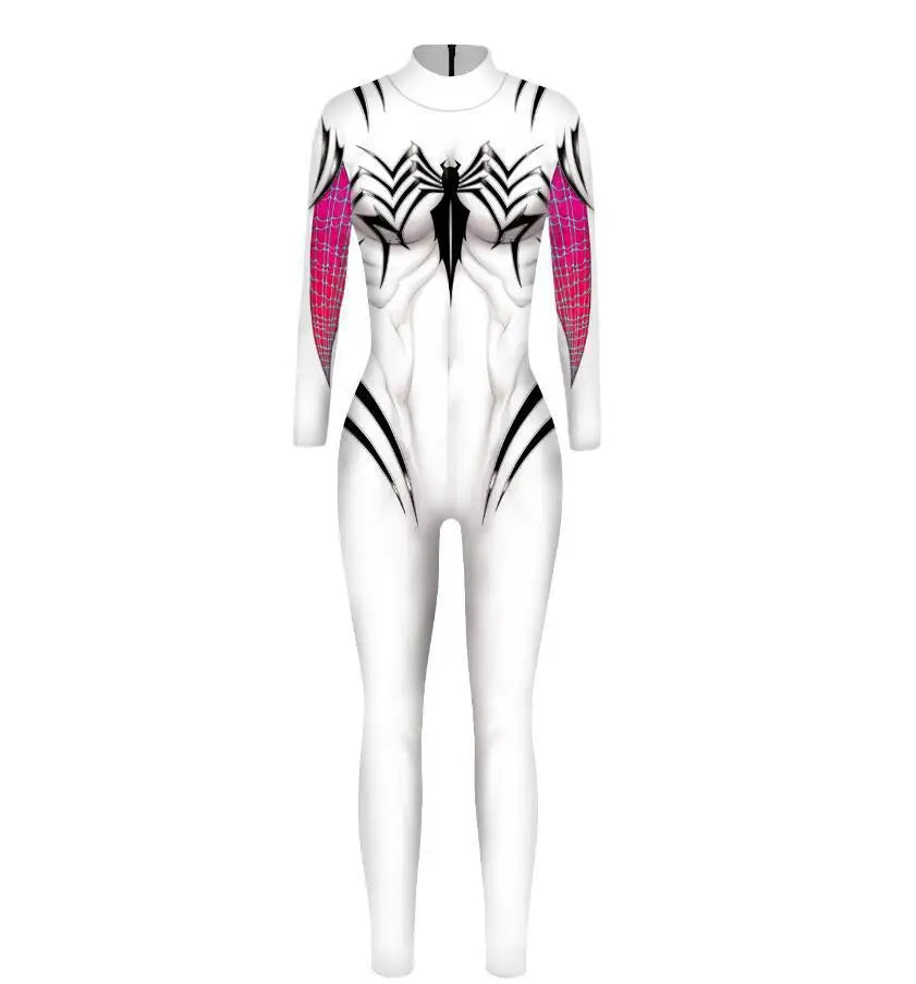 MINISO Sexy Spiderman Iron Man Gwen Stacy Bodysuit Cosplay Costume Women Jumpsuits Superhero Halloween Party Clothes