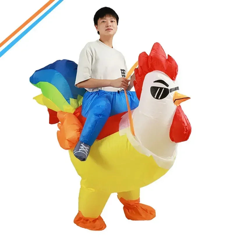 Adult Rooster Cosplay Inflatable Costume Kids Animal Anime Dress Suits Carnival Halloween Party Costumes for Man Woman