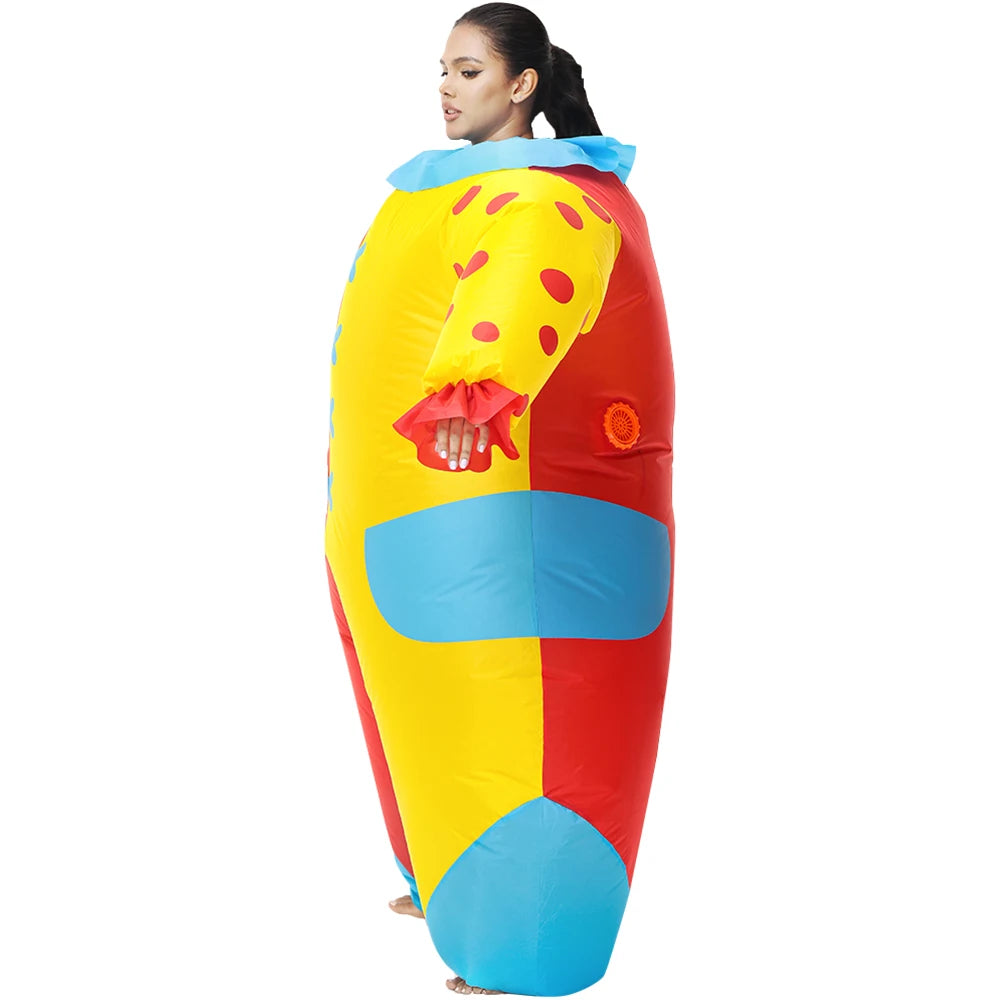 Easter Bunny Clown Adult Kids Inflatable Costume Funny Cute Rabbit Cosplay Suit For Performance Festival Carnival Party Clothing