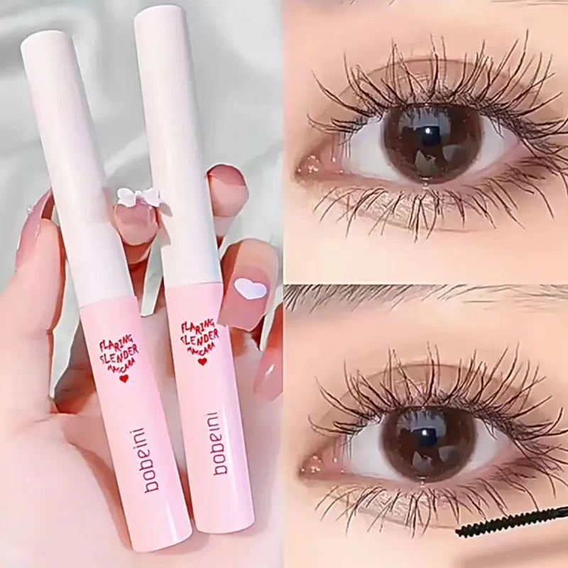 Ultra-Fine Brush Mascara Lasting Waterproof Silk Fiber Curling Lengthens Eyelashes Fast Dry Matte Brown Black Mascara Comestics