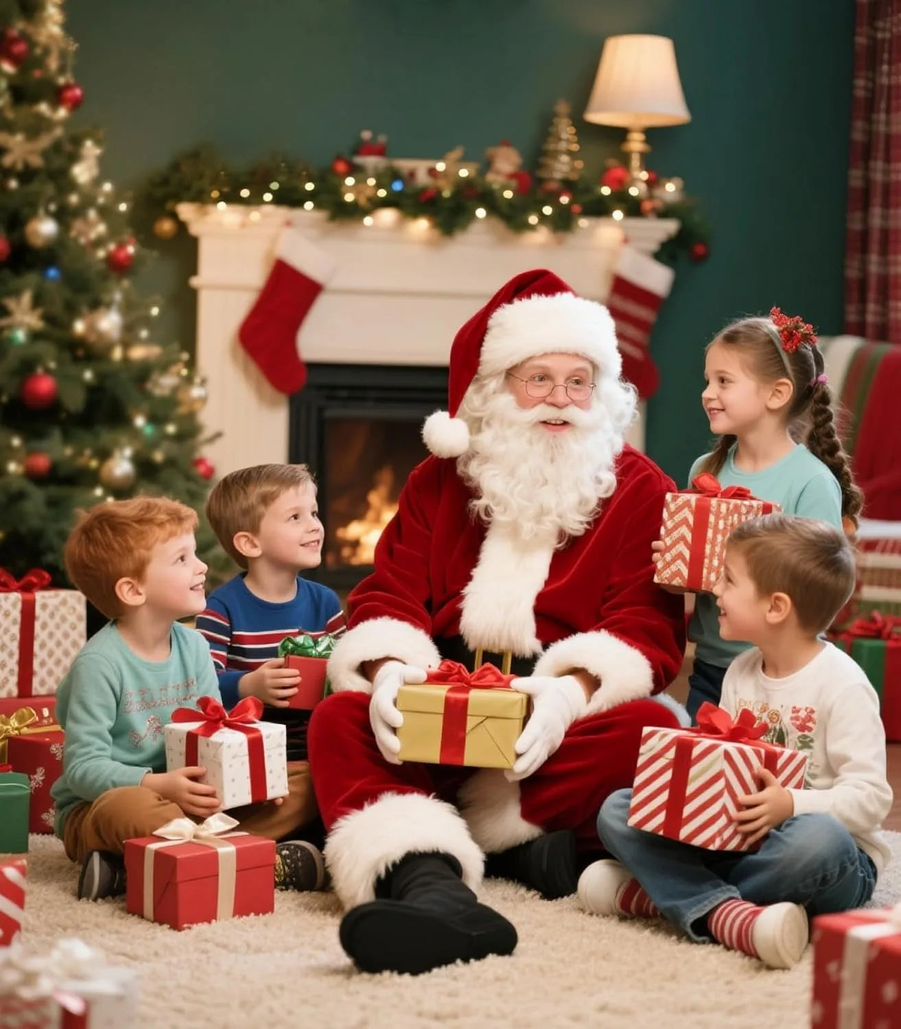 Christmas Costumes-Santa Claus Costume for Men Women Adult - 9pc. Deluxe Costume Santa Suit Outfit