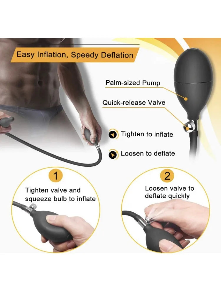 Inflatable Anal Plug Dilator Prostate Massager Buttplug Extra Large Inflat Dildo Anal Pump Adult Supplies Sex Toys For Women Men