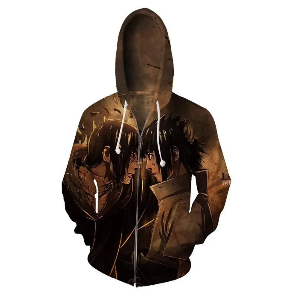 Anime Zip Hoodie Jackets Cosplay Clothes Costumes Men Hoodies Sweatshirts Zipper Tops Sasuke Sweatshirt Kakashi Tops