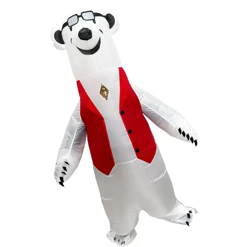 Polar Bear Inflatable Costume New Christmas Holiday Party Performance Atmosphere Props Cartoon Clothes for All Ages