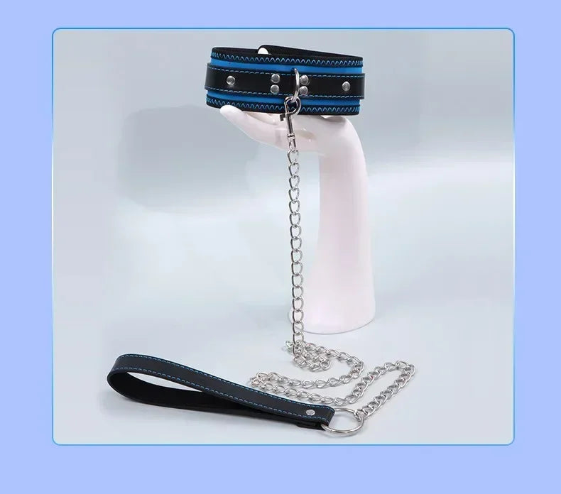 Accessories for Couples Leather Harness Sex Slave Bondage Adult Products Collar and Chain Leash Fetsih Erotic BDSM Sex Exotic