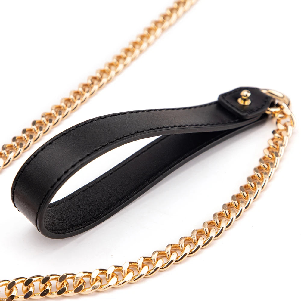 Erotic Bed Bondage Kits Slave Restraint Bondage Set Genuine leather Collar Mouth Gag Whips Handcuffs Adult Sex Toys For Couples