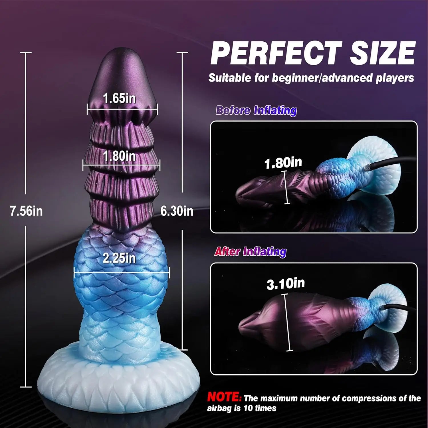New Inflatable Animal Dildo - P Spot Stimulator Wearable Anal Plug Soft Fake Penis Buttplug Sex Toys For Women Men 18+