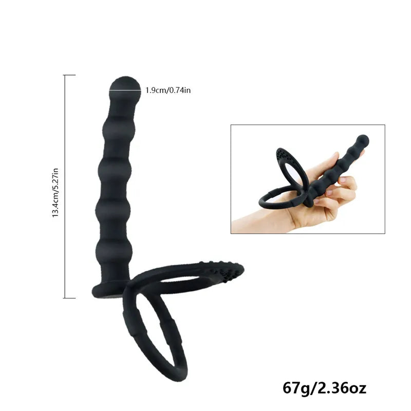 Double Penetration Anal Plug Dildo Butt Plug Vibrator For Men Strap On Penis Massage Vagina Plugs Adult Sex Toys For Couples 18+