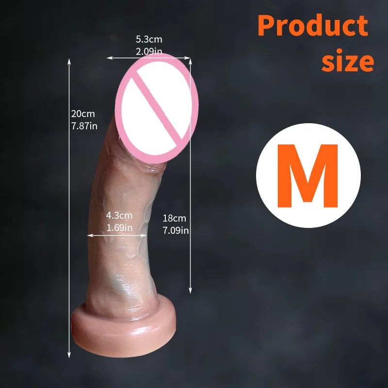 Realistic Flesh Skin Soft Thick Big Dildo Double Silicone Small Penis Woman Man Anal Sex Toy Suction Cup Dick Masturbators Cock