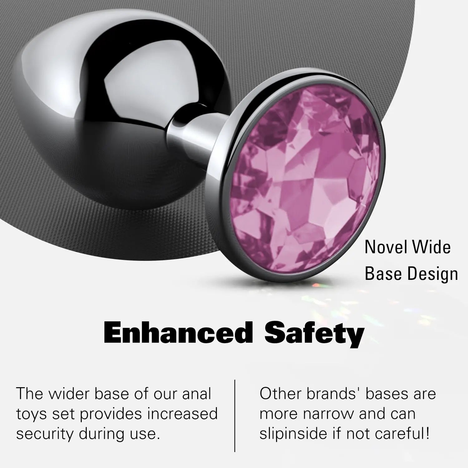 Anal Plugs Men Women Heart 3 Sizes Stainless Steel Crystal Removable Butt Plug Stimulator Anal Sex Toys Prostate Massager Dildo