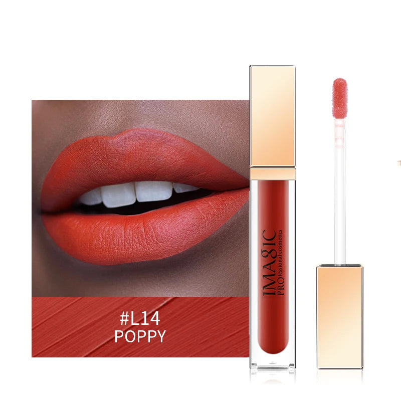 IMAGIC 20Colors Lip Glaze&Gloss Long Lasting Matte Moisturizing Lightweight Pigment Liquid Lipstick Silky Texture Women Makeup