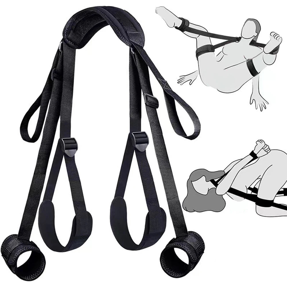 Bdsm Bondage Set Restraint Erotica Binding Sex Forced Split Leg Straps Neck Wrist SM Sex Toys For Woman Couples Products