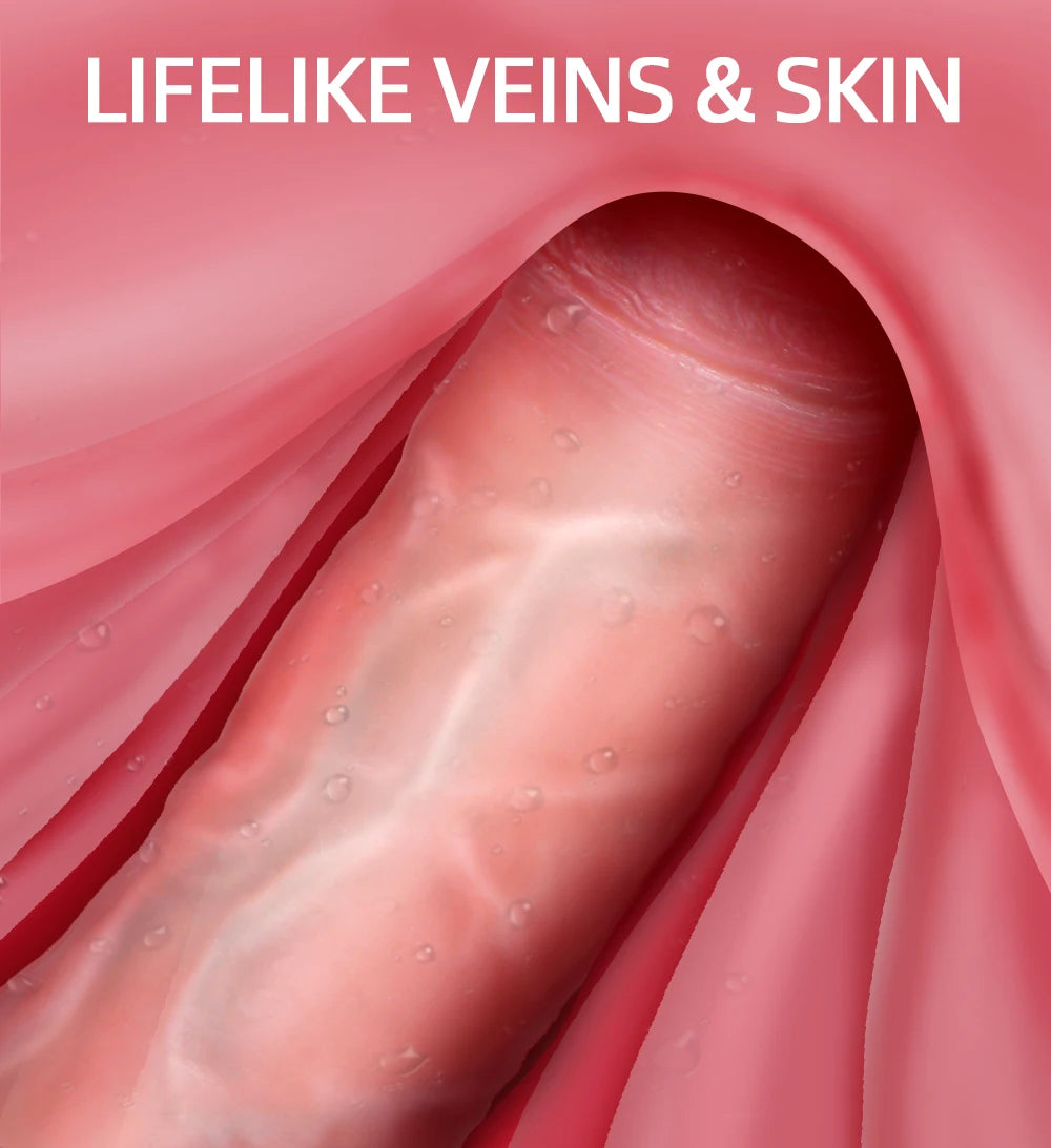DRY WELL 7 Inch Girth Huge Realistic Safety Soft Silicone Dildo for Vagina Anal Sex Stimulation, G-Spot Penis Adult Sex Toy
