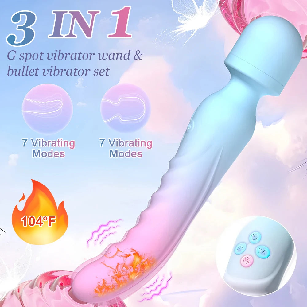 3 IN 1 Mode Dildos Vibrator AV Sex Machine Magic Wand Clitoris G Spot Stimulator Female Vagina Massager Woman Adults Sex Toy 18+