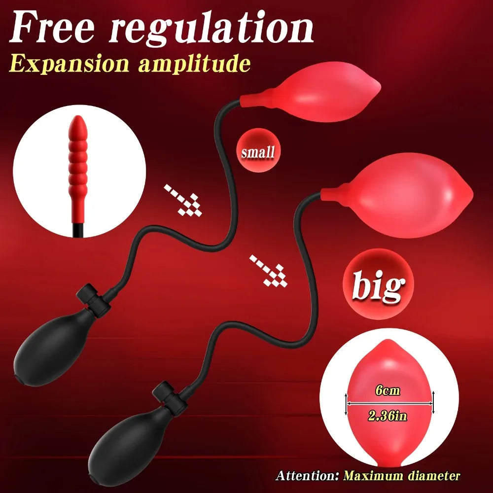 Inflatable anal plug: adult female vaginal and anal dilators, prostate massagers, giant beads, inflation tools, new anal toys