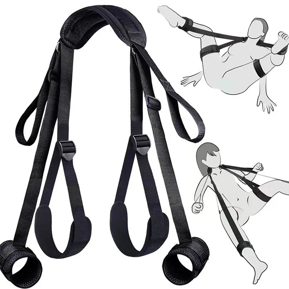 Bdsm Bondage Set Restraint Erotica Binding Sex Forced Split Leg Straps Neck Wrist SM Sex Toys For Woman Couples Products