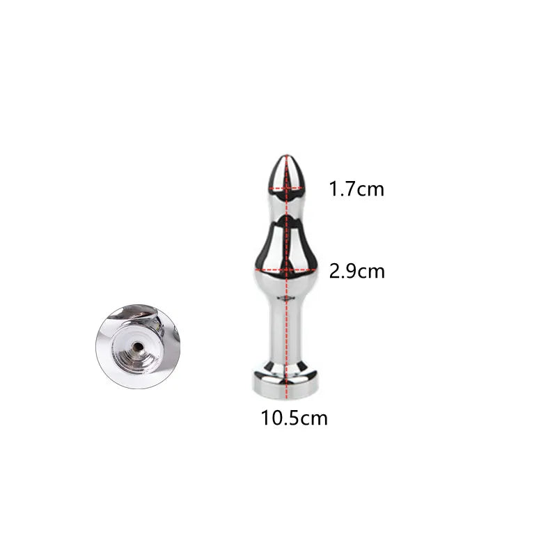 Adult Metal Anal Dilator Butt Plug with Fetish Tail Fit Stopper for Women Men Fun Games Anal Training Sex Toys Erotic Shop