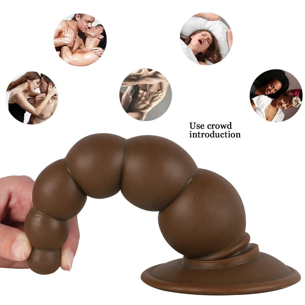 Anal Sex Toys Pull Beads Anal Dilator Soft Anal Plug Dildos with Suction Cup Stimulation Vagina Pagoda Vagina Anal Plug Sex Shop