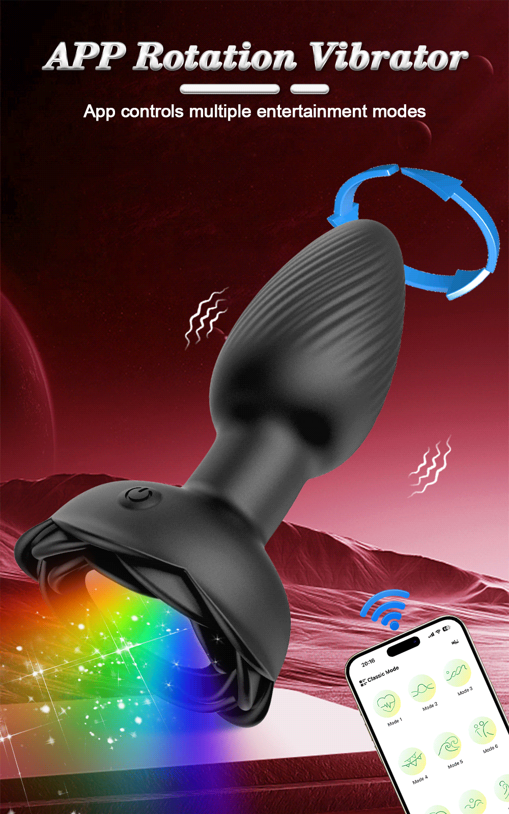 Anal Plug Vibrator Gay Massager Glow Anal Toy Butt Plug Stimulator Masturbation Tools Penetration Anal Plug Vibrating Man Women