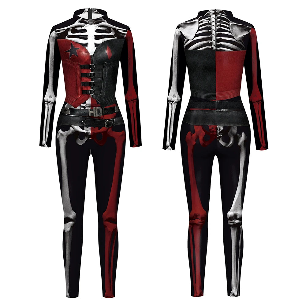 [You're My Secret] Clown Women Cosplay Costume Halloween Dress Up Matching Set Carnival Party Dress Leggings Cool Bodysuit