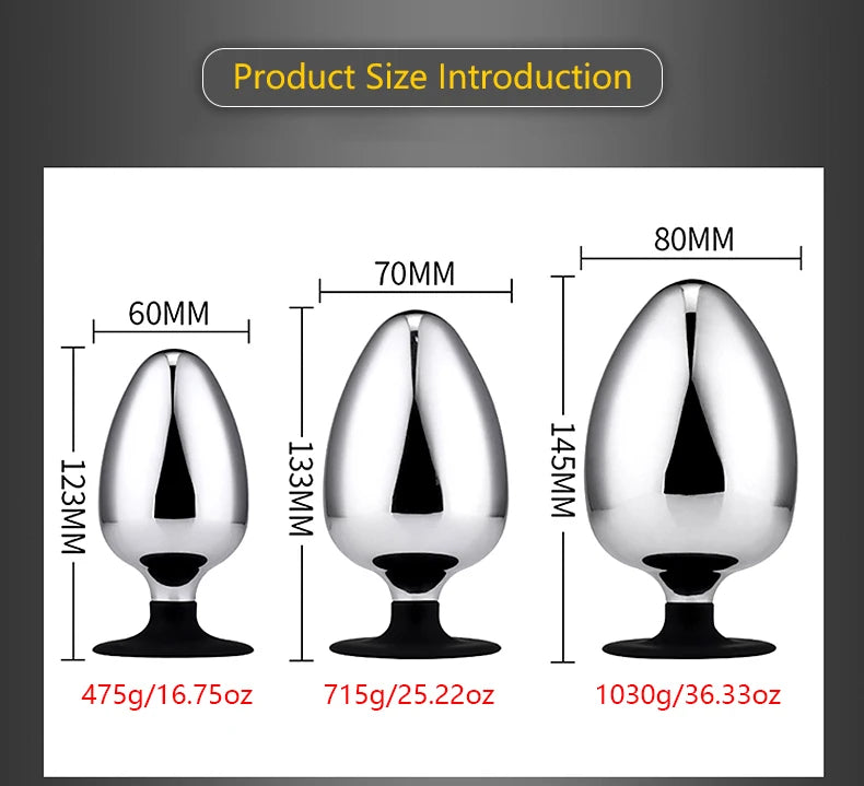 Extra Big Diameter Dilatador Anal Expander Metal Buttplug Adult Sex Toys Masturbator Large Anal Plug G Spot Butt Plugs for Women
