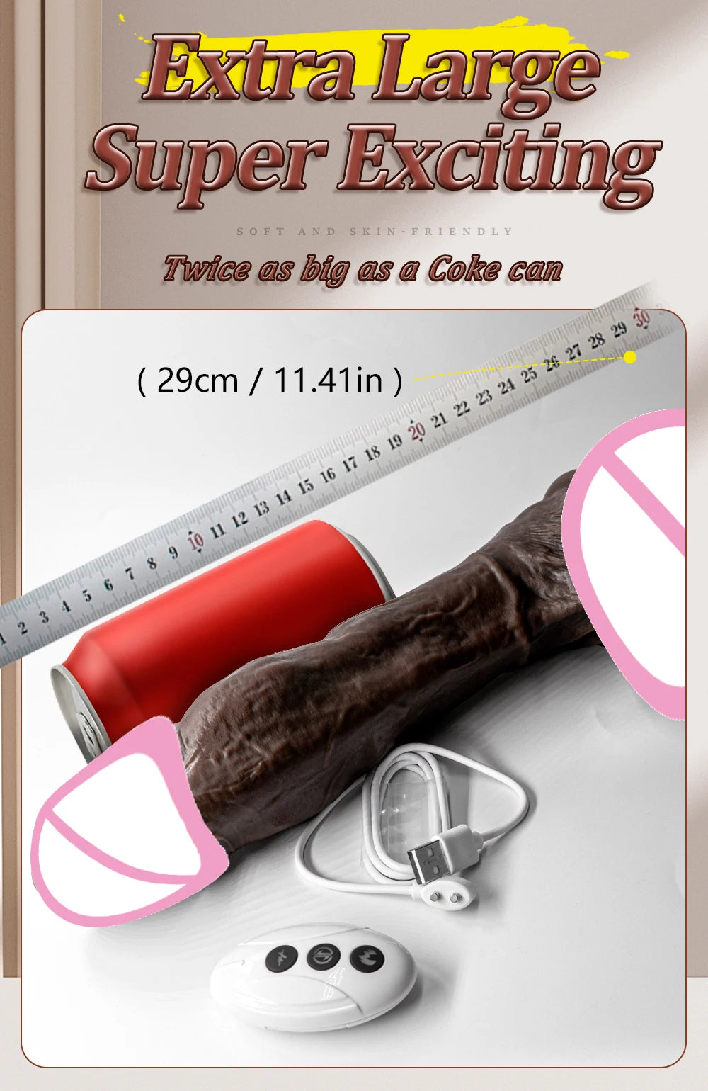 Vibrator XXXL Big Penis 11.4in Realistic Dildo Telescopic Vibrating Heating Anal Butt Plug Sex Toys for Women G Spot Dick Adult