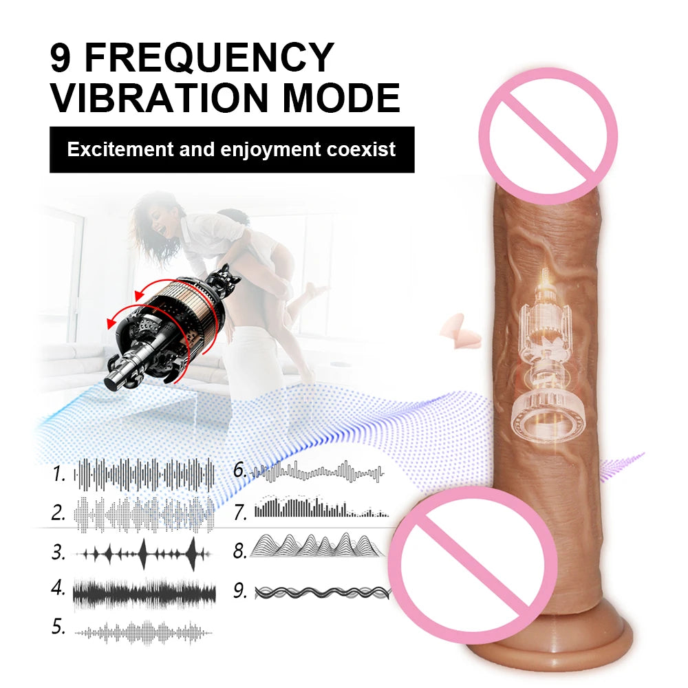 Big Vibrator Dildo for Women Heating Thrusting Realistic Penis Sex Toys Artificial Rubber Dick Adult Toys Soft Dildos Vibrators
