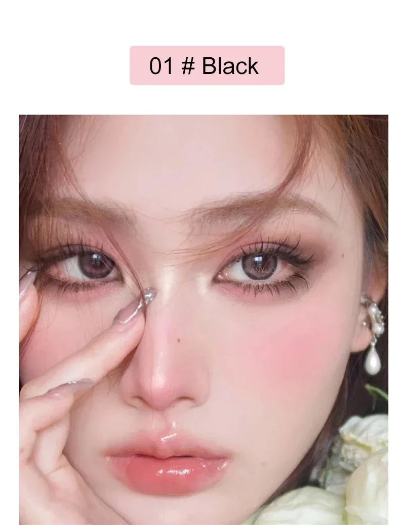 Ultra-Fine Brush Mascara Lasting Waterproof Silk Fiber Curling Lengthens Eyelashes Fast Dry Matte Brown Black Mascara Comestics