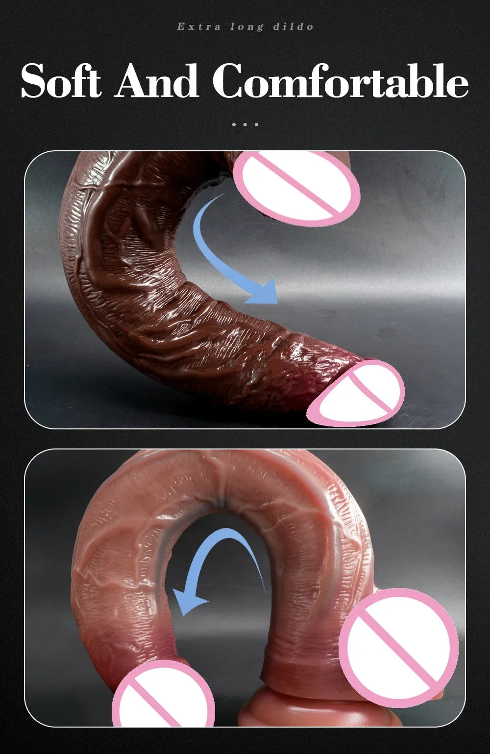 13.3in Super Long Penis Dildo Realistic Soft Dildo With Suction Cup Anal Sex Toys For Men Women Masturbator Huge Phallus