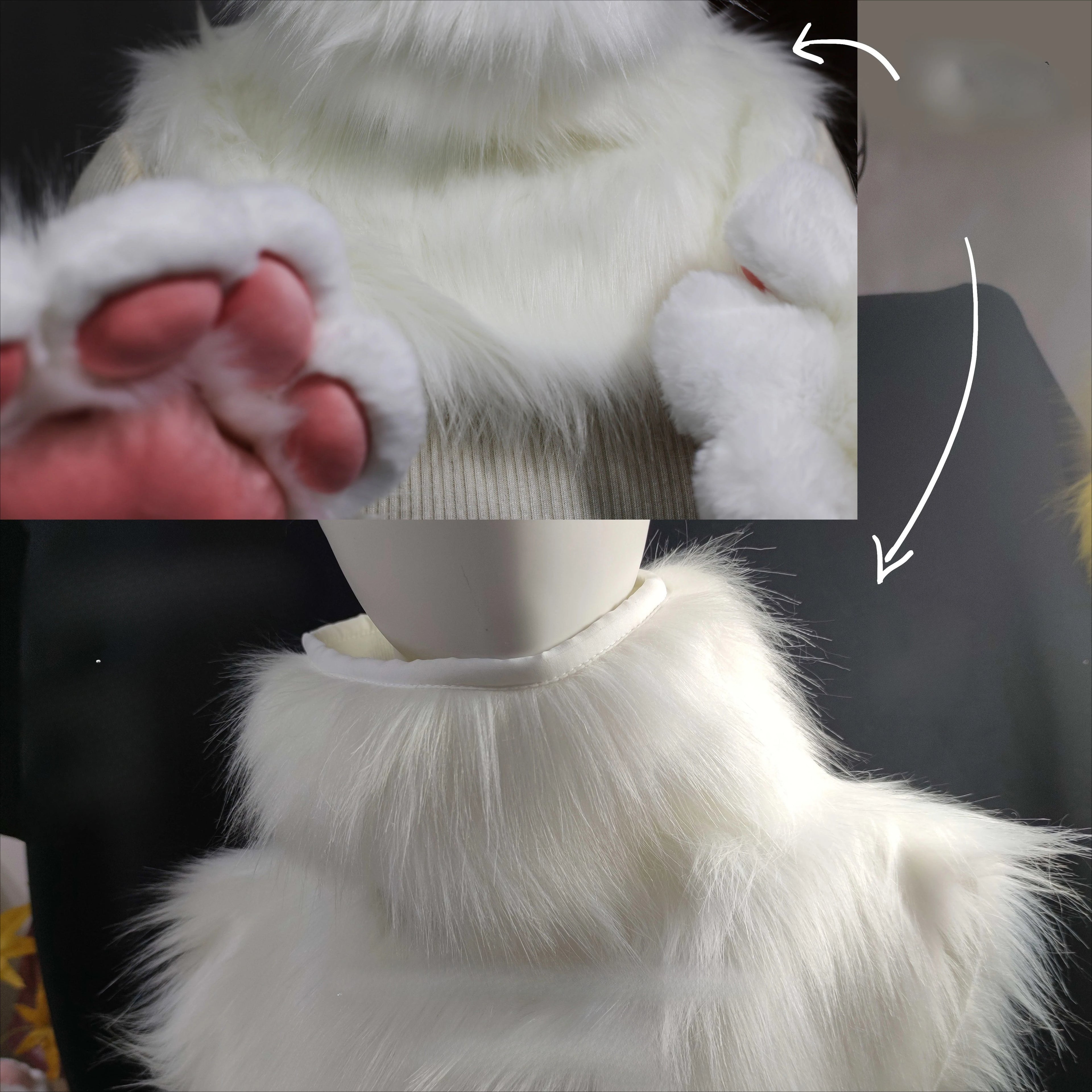 Kigurumi Furry Neck Fur Collar Customizable Multi-Color Animal Halloween Cosplay Accessories Japanese Style Mascots Costumes