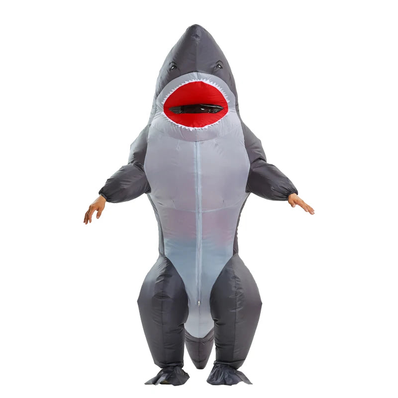 Inflatable Muscle Shark Costume Mascot Halloween Cosplay Costume for Adult Carnival Funny Suit Events Air Blow-up Outfit