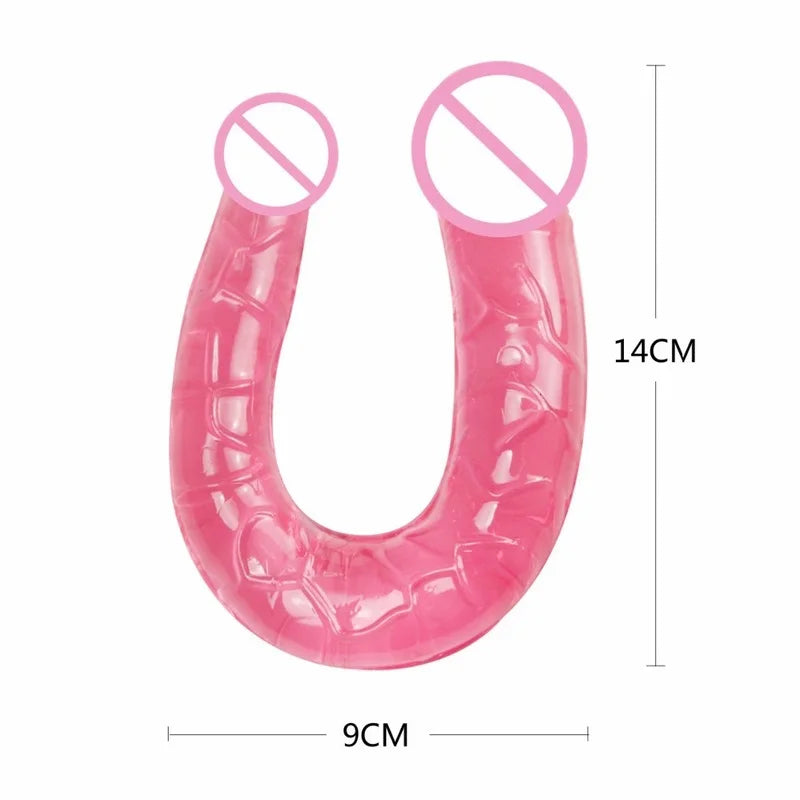 Double Head Silicone Long Penis Jelly Realistic Dildo Flexible Female Pussy Vagina Anal Masturbator Sex Toy Lesbian Cock Lovetoy