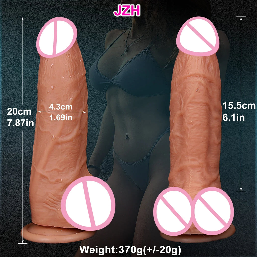 Huge Realistic Brown Giant Long Dildo Soft Silicone Vaginal Masturbators Penis Erotic Toy for Women Suction Cup Thick Glans Dick