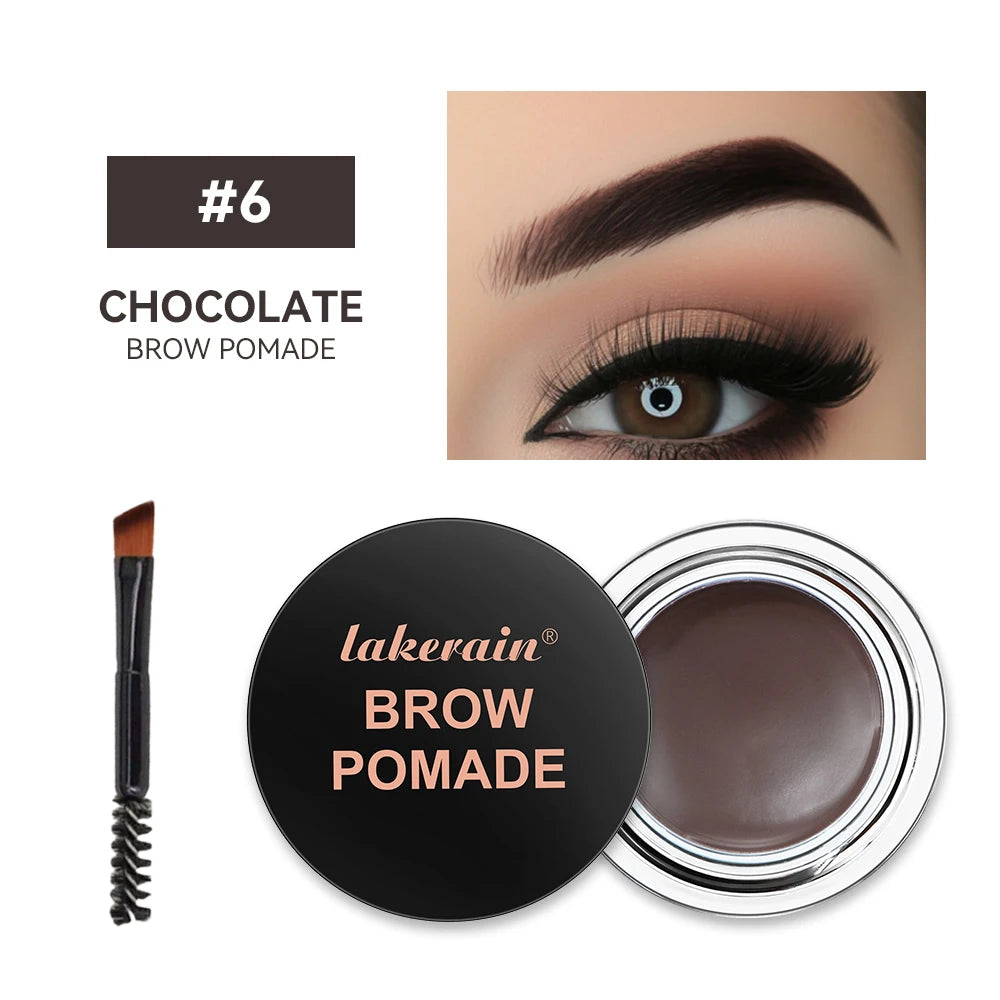 6 Colors Long-lasting Eyebrow Enhancers Makeup Waterproof 3D Natural Eye Brow Pomade Eyebrow Gel With Brush Professional Makeup