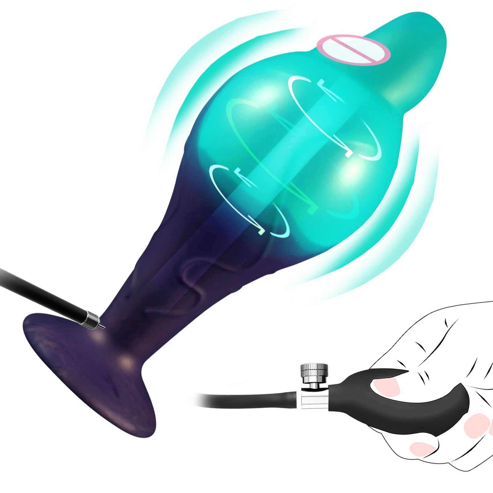 Suction Cup Base Inflatable Anal Plug Dildo Docking Insertion G Spot Stimulation BDSM Female Anal Penetration Gay Sex Toys 18+