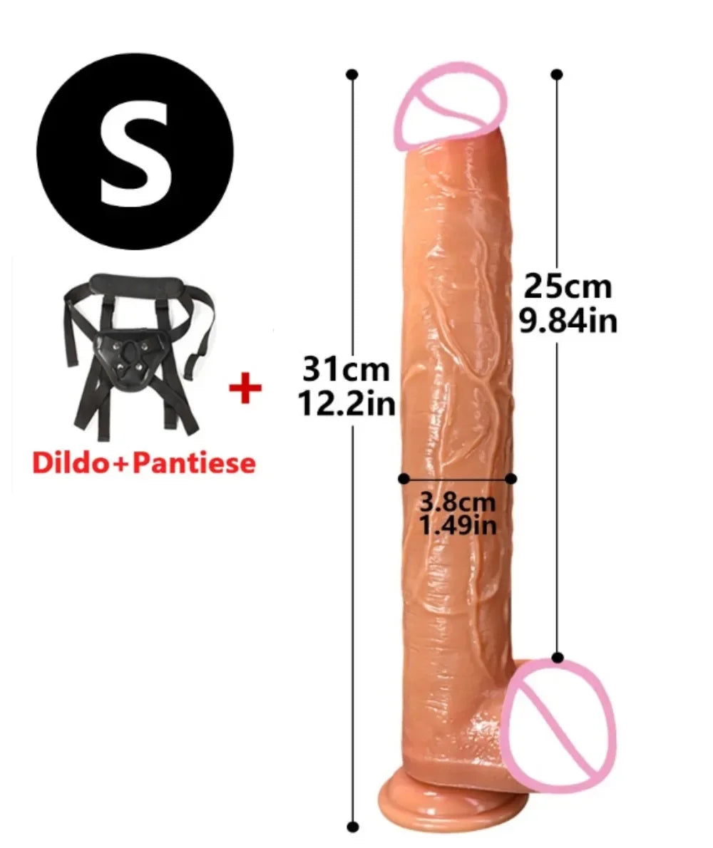 13.3in Super Long Penis Dildo Realistic Soft Dildo With Suction Cup Anal Sex Toys For Men Women Masturbator Huge Phallus