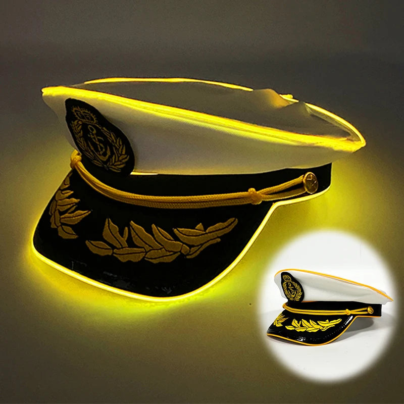 LED Pirate Hat Pirate Theme Holiday Cosplay Pirate Costume Decorations Glowing Captain Hat Colonial Tricorn Hat Woman Skull Hat