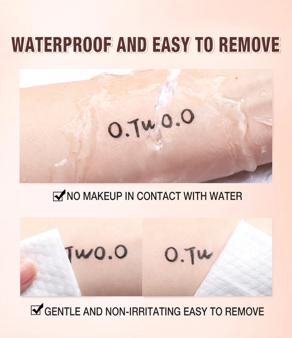 O.TWO.O Eyeliner Pencil Liquid Eye Liner Waterproof Smudge Proof Quick Drying 12 Hour Wear Ultra Fine Black Eyeliner for Arrows