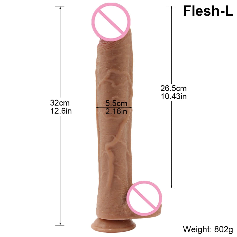 Super Long Realistic Dildo Soft Big Penis Silicone No Vibrators Lesbian Strapon Vagin Anal Sting Sex Toys For Womans Maturbators