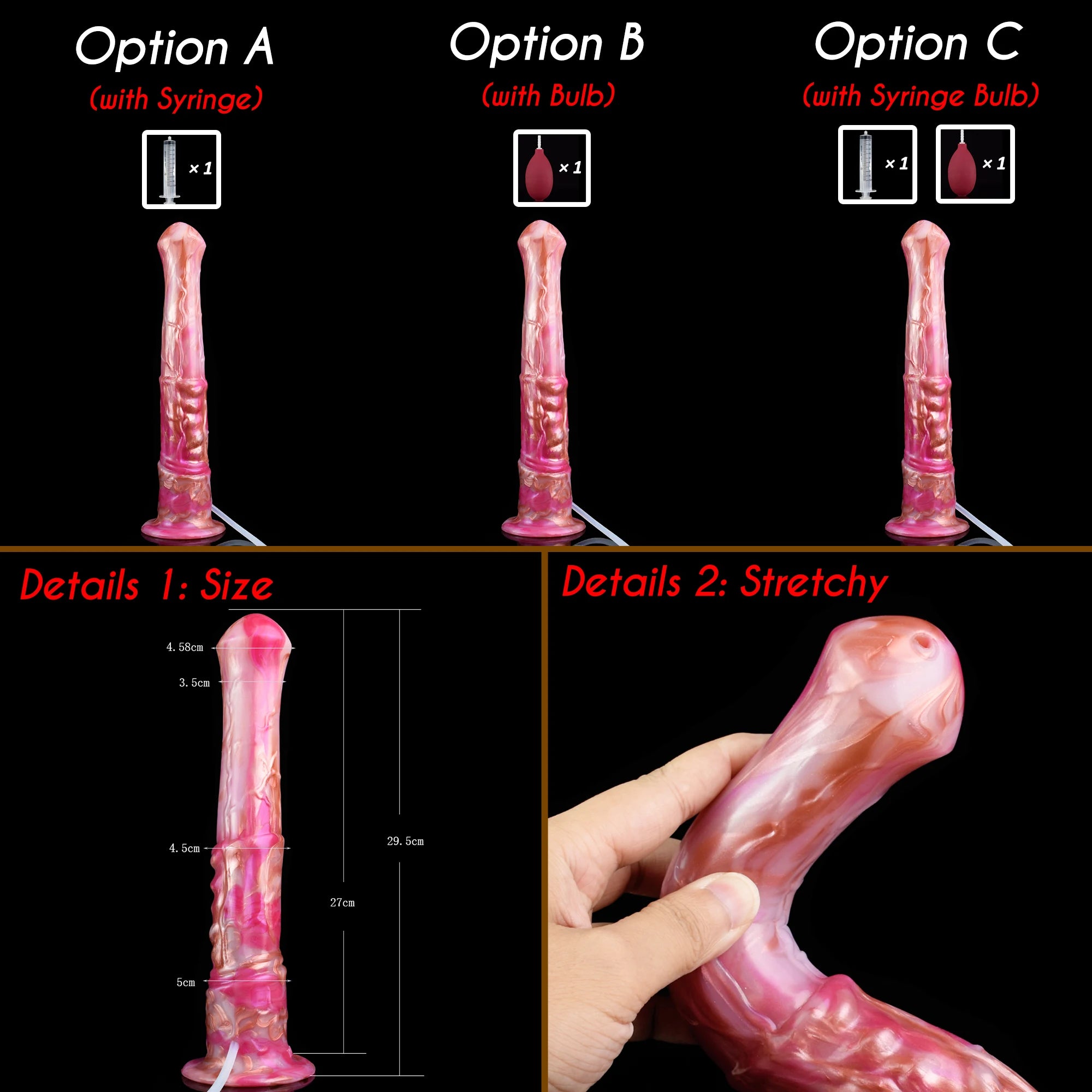 SHAZ Giant Dildo Long Anal Plug Butt Plug Double-Layer Silicone Horse Cock With Strong Suction Cup Sex Toys for adults Women 18+