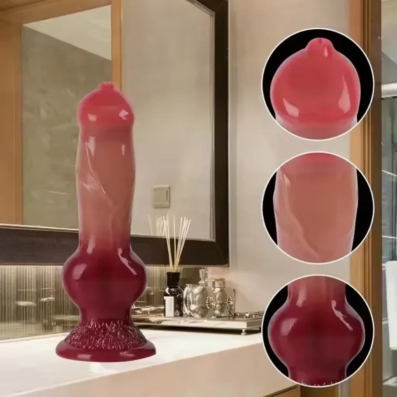 Silicone Animal Dog Dildo Vaginal Vestibule Plug Realistic Silicone Dildo Female Male Masturbator Couples Adult Products