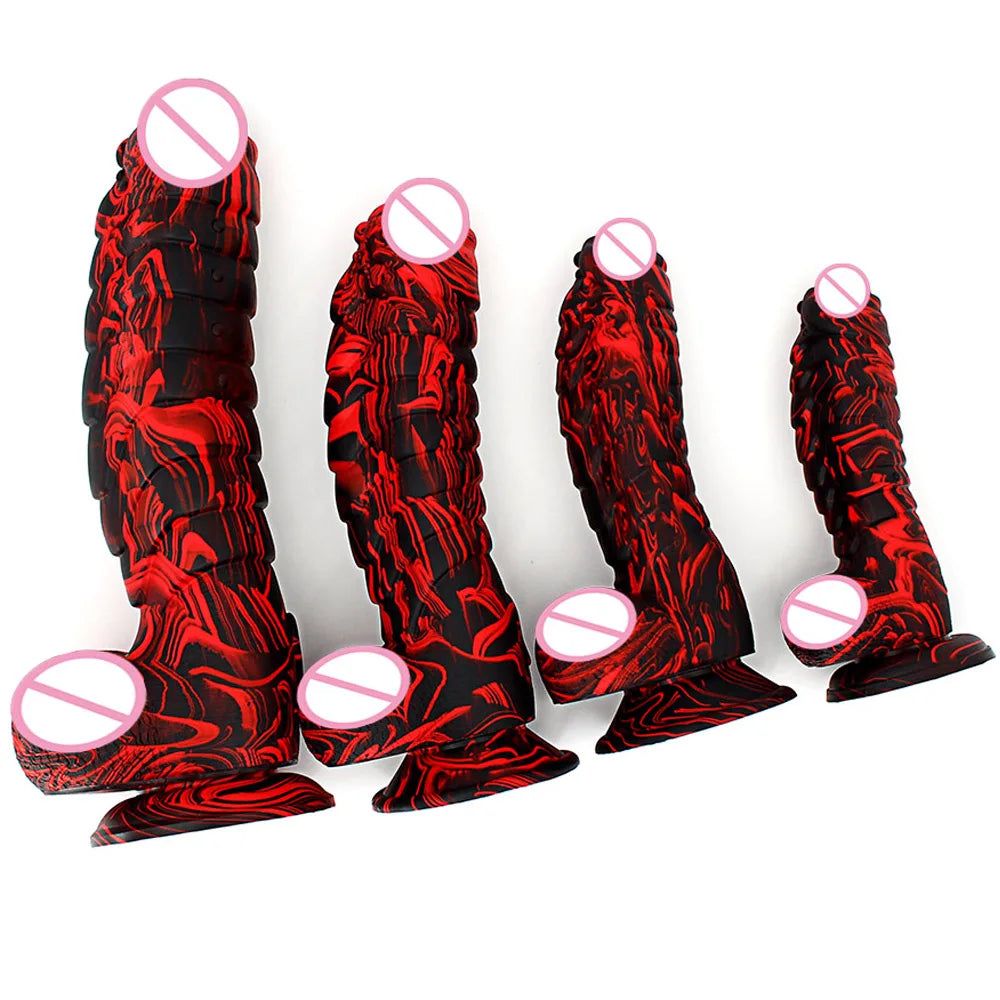 XXL Thrust Dildo Six Styles Dinosaur Scales Penis Big Suction Cup Female Adult Anal Sex Toys Huge Dick Strapon Women Masturbator