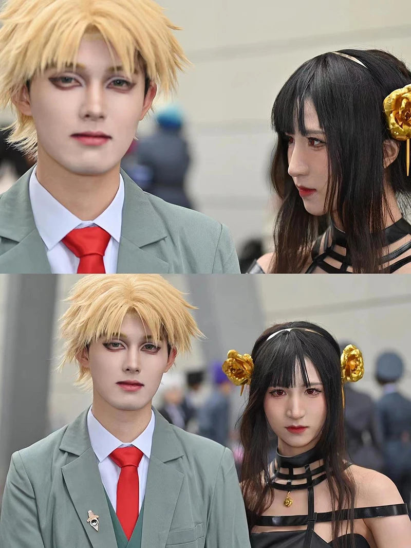 Anime Spy X Family Cosplay Costume Yor Forger Sexy Dress Loid Forger Light Green Suit Anya Kawaii Outfit Carnival Party Wig COS