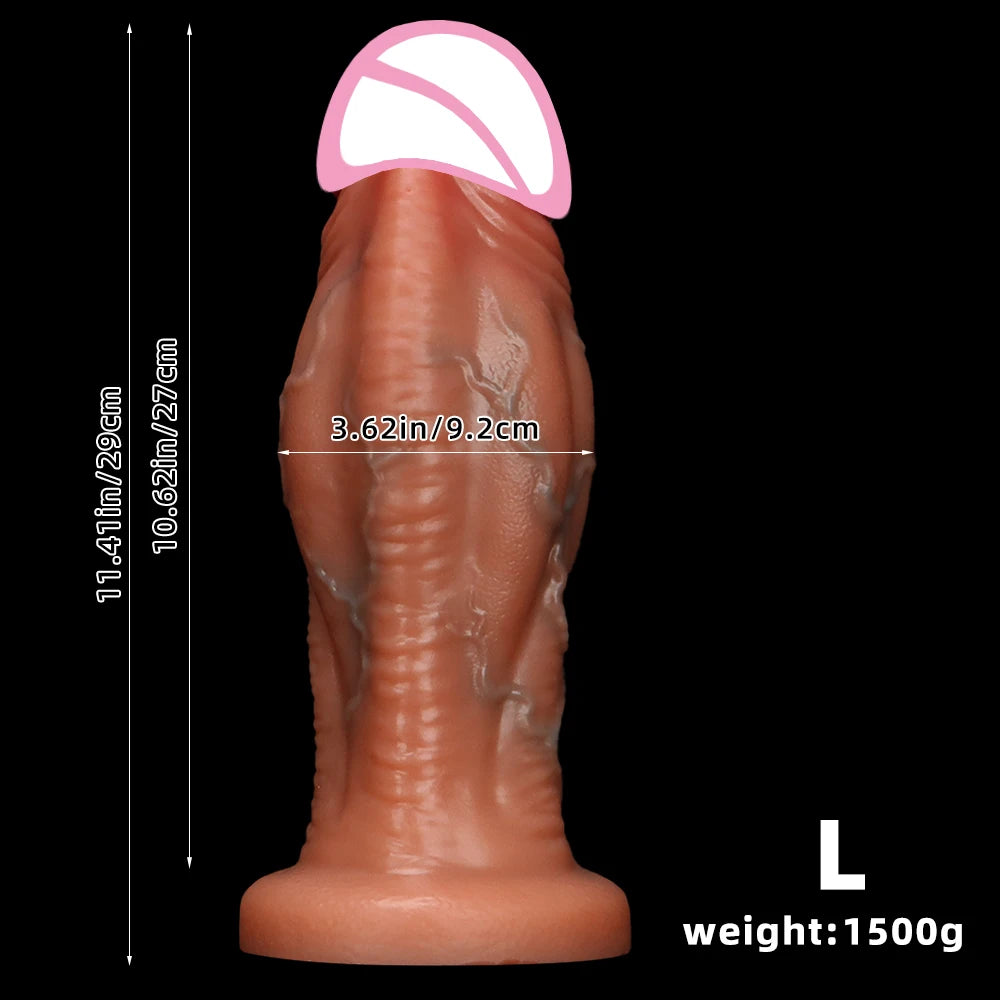 3 Size 18+ Muscular Man Big Dildo Soft Liquid Silicone Realistic Dildo No Balls Suction Cup Hands-Free Sex Toys for Women Men